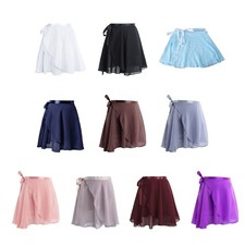 Womens Ballet Skirt Dance Sheer Chiffon Wrap Skirt with Adjustable Waist Ties