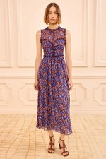 NEW, Ulla Johnson Kasia floral-print ruffled midi dress in multi Sz 10 #MD2383