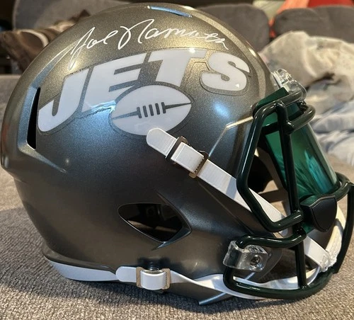 Joe Namath New York Jets Signed Full Size Rep Helmet Beckett COA
