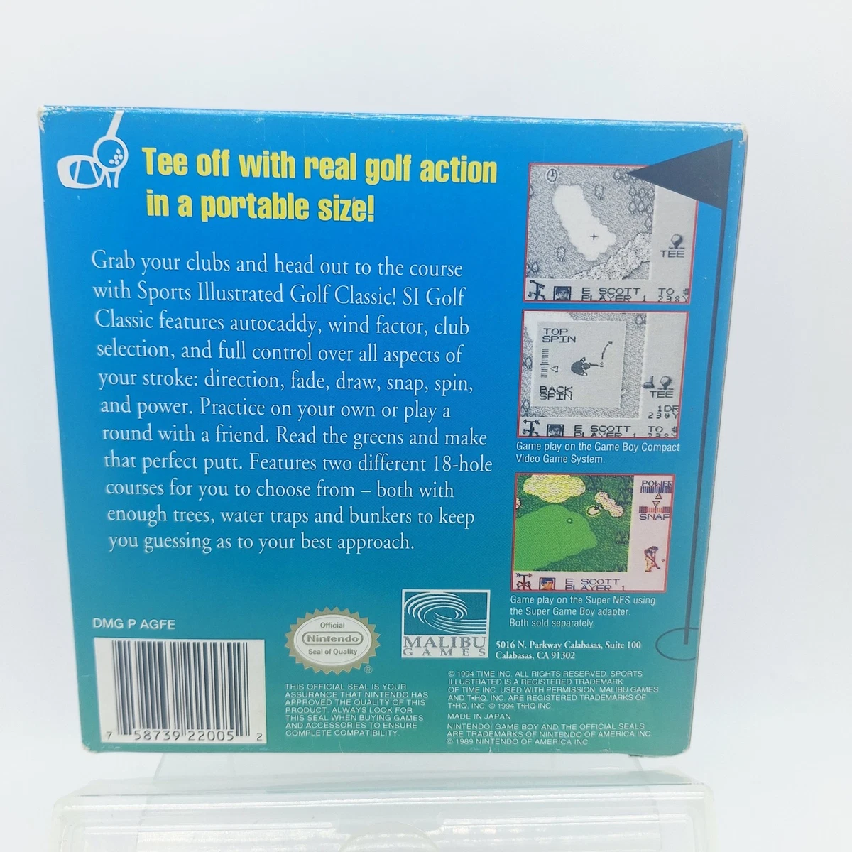Sports Illustrated Golf Clásico Nintendo Game Boy 1994 con Manual de Caja