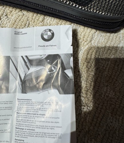 Authentic BMW Rear Seat Storage Bag Cup Holder 52212219905 Secure Strap EUC - Picture 20 of 22