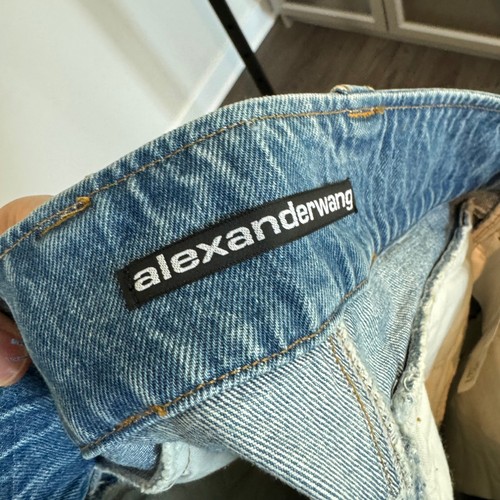 Gonna Alexander Wang blu denim micro mini tasche cargo 27 nuova lavaggio medio - Foto 5 di 7