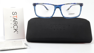 STARCK EYES Brille 54-16 145 SH3038 0003 360° Biom Temples Blau Grau Acetat New