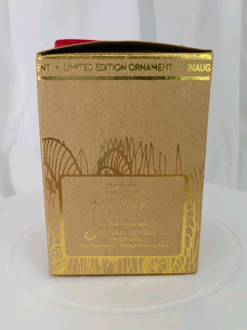 '16 Year Of Peace Macy's Inaugural Edition Ornament Rwanda Handwoven Basket 1267