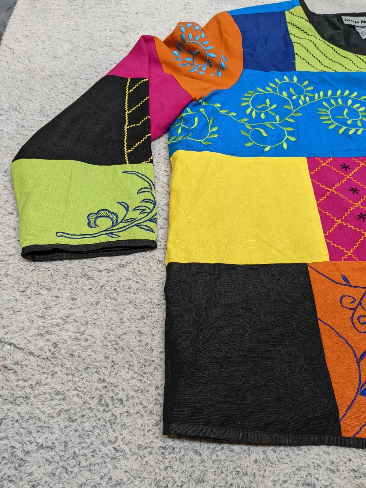 Indigo Moon Jacket Women’s 1X Patchwork Embroider… - image 2