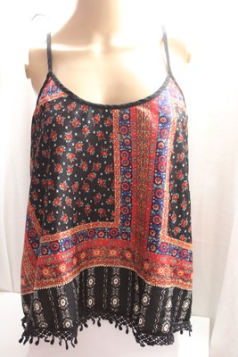 AMERICANRAG Racerback Crossstrap Black Sleeveless Scoop Neck Baby Doll Tank TopL