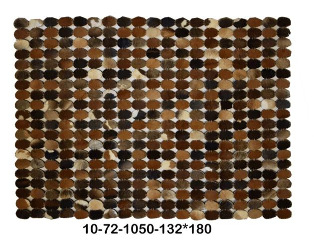 Alfombra moderna de cuero de vaca con retazos - Alfombra grande de cuero real 10-72 Foto 3 de 4