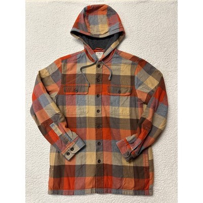 LL Bean Mens Fleece Lined Flannel Shirt Small