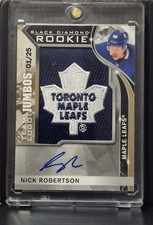 2020-2021 Black Diamond Team Logo Jumbos Rookie Auto Nick Robertson 1/25