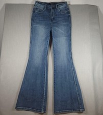 Judy Blue Jeans Womens 9/29 Blue Flare Leg Stretch Denim Pants Medium Wash