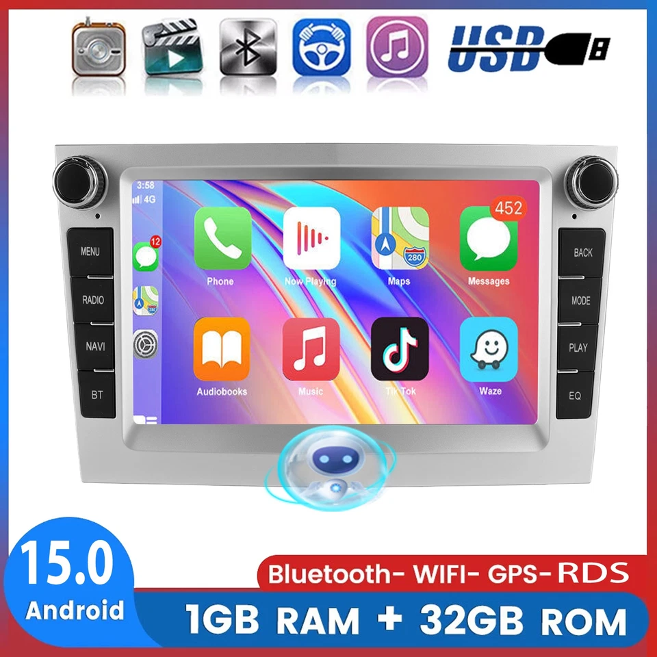 7" 32G Carplay Android 14 Autoradio GPS Für Opel Astra H Corsa C D Vectra Zafira - Bild 1 von 4
