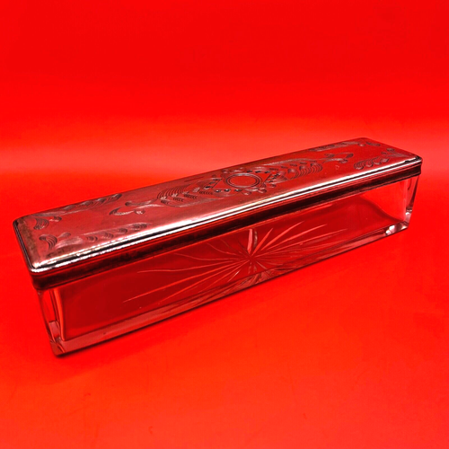 Antique Victorian Silver Plated & Cut Glass Vanity Box eBay