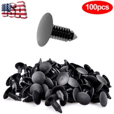 100PC Clips for 8mm Hole Plastic Rivets Retainer Fender Bumper Push Pin Fastener