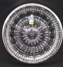 Vintage Relish Bowl Lead Crystal Silver West Germany 3 Divided William Adams 