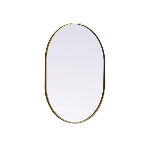 Elegant Decor Asha 30x40" Oval Modern MDF Wood/Iron Mirror in Brass - Picture 5 of 11