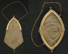 Vintage gold mesh 1920's Flapper's handbag, opera clutch, or Medieval coin purse