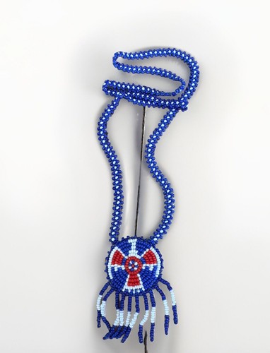 Collar Medallón Ave Trueno Cuentas Nativo Americano 14" De Colección - Imagen 2 de 6