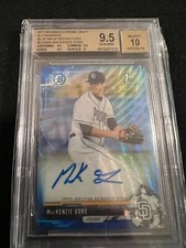 Mackenzie Gore Auto 2017 Bowman Chrome /150 Blue Wave REFRACTOR CDA-MG BGS 9.5