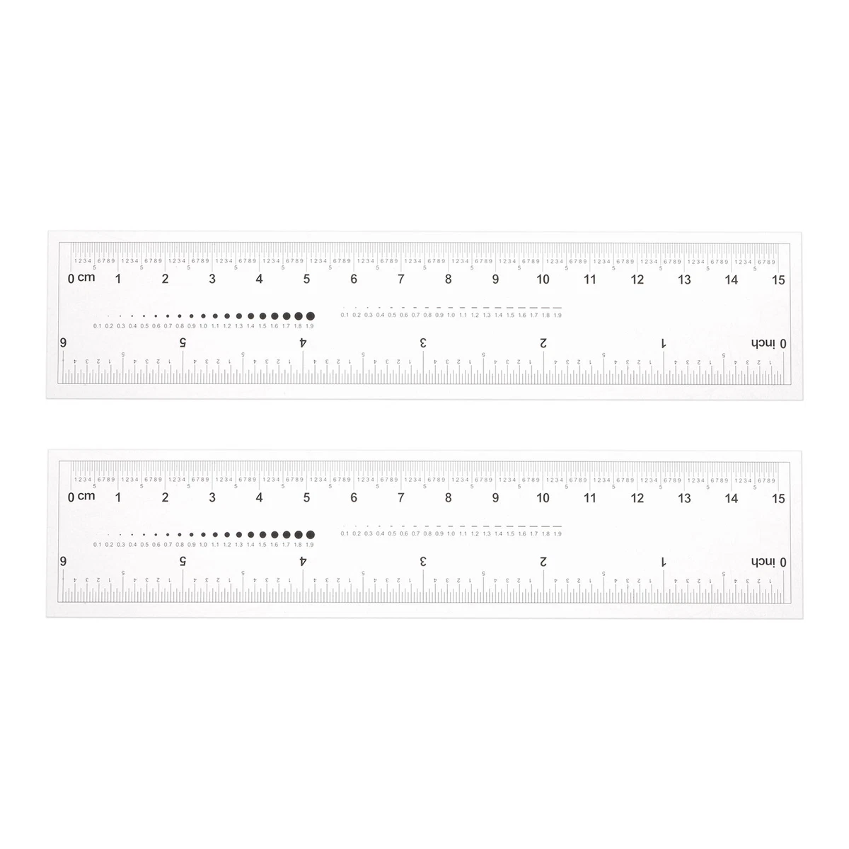 2pcs Film Ruler 6 Inch 0.5mm Scale PET Covered Flexible Straight