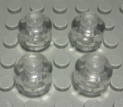 Lego Stein Kopf 1,5x1,5 rund Glas Transparent 4 Stück