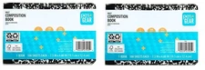 Pen+Gear Wide Half Composition Books, 7.5" x 4.88", 100 Pg, 2-Individual Books