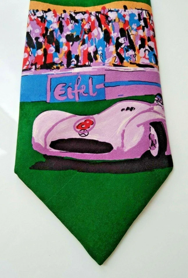 Corbata 100 % seda Gino Pilati patrón de carreras automáticas Eifel exclusiva en todo el mundo Foto 2 de 4
