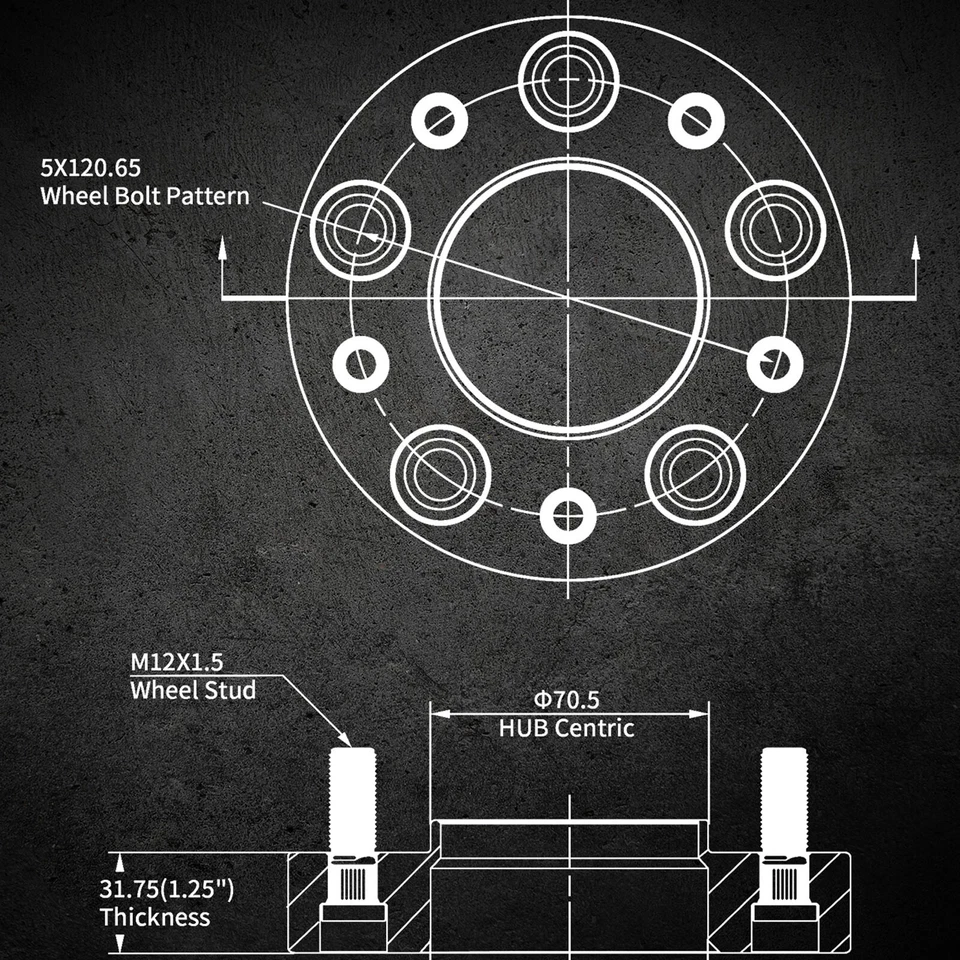 4 piezas espaciadores de rueda centrados en el cubo 5x4,75 de 1,25" para Chevy Corvette Blazer GMC Sonoma Foto 2 de 4