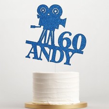 Movie Camera Cake Topper, Film Reel Action Cake Topper, Birthday Glitter Topper