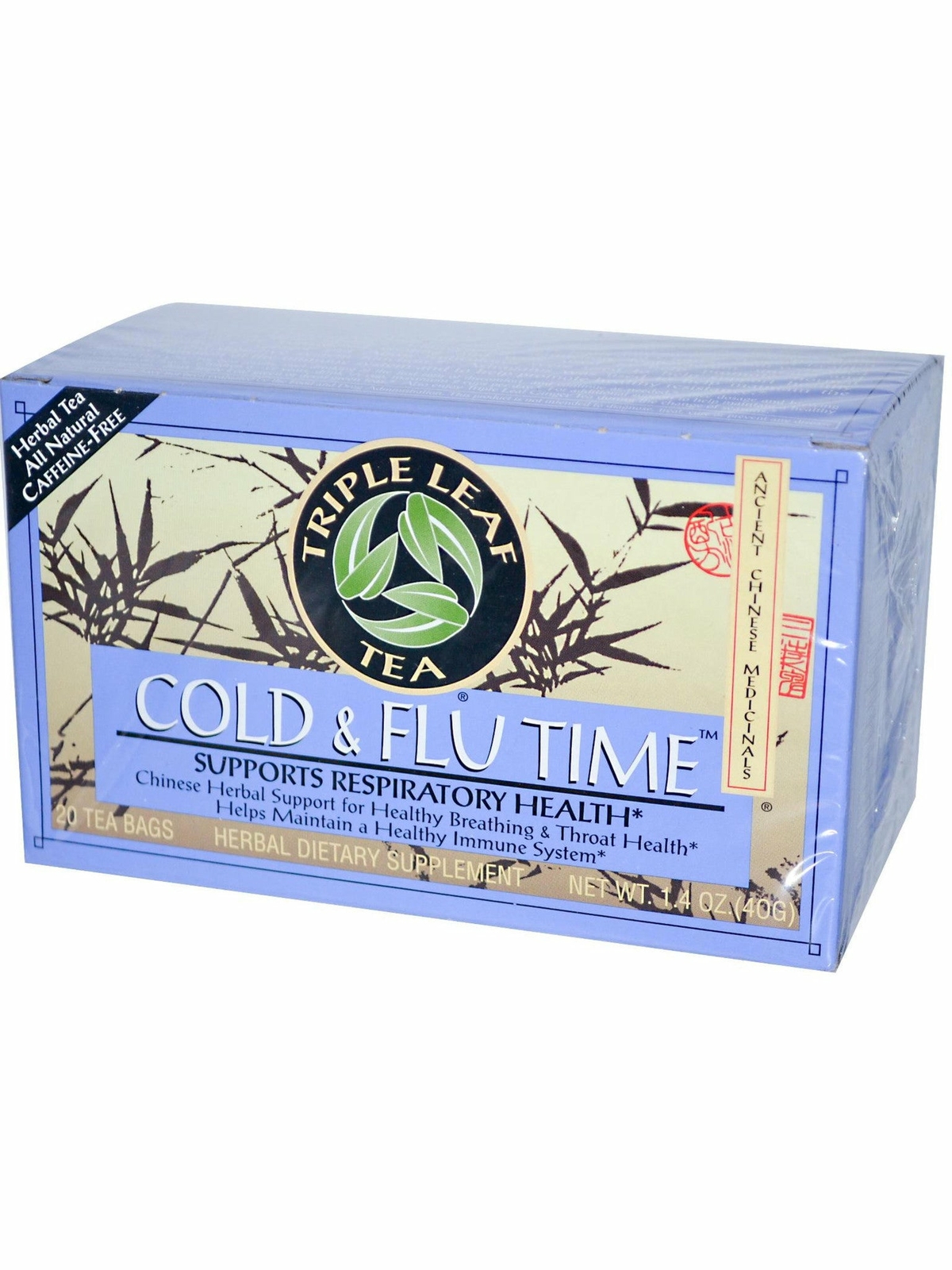 Triple Leaf Tea, Cold and Flu Time Herbal Tea, 20 tea bags