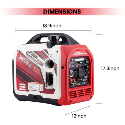 4000watt Portable Dual Fuel Generator Inverter LPG/Gas Bluetooth Start Quiet - Picture 12 of 12