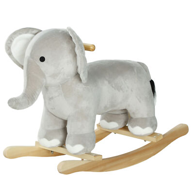 Kids Rocking Horse Elephant Rocker with Sounds Plush Ride on Toy for 2-4 Years