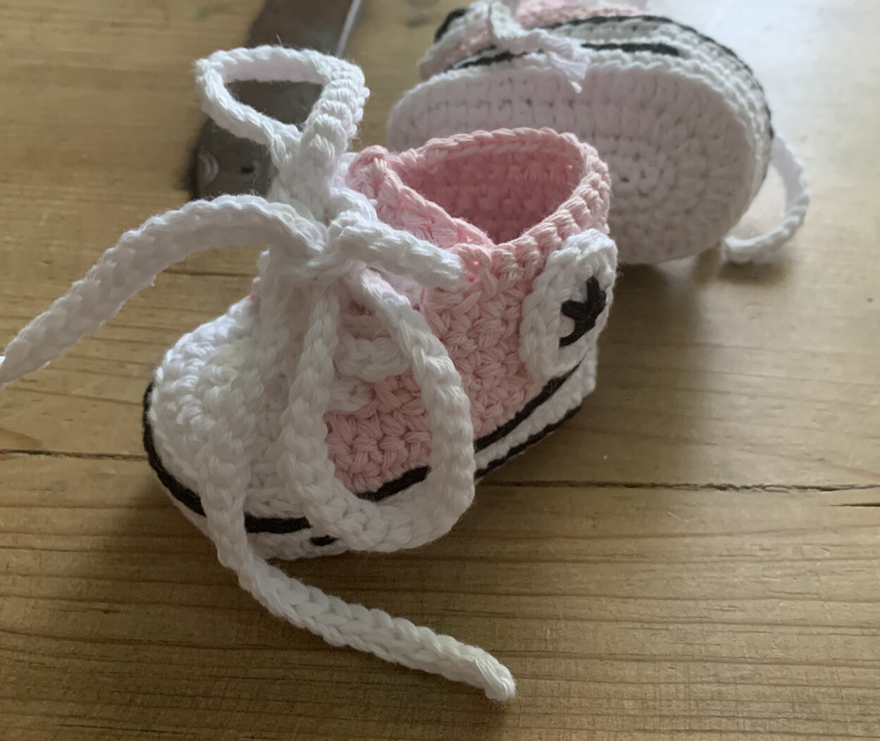 Patucos Zapato Tipo Converse 0/3 Deportivo Bebe Crochet Zapato Recién Nacido