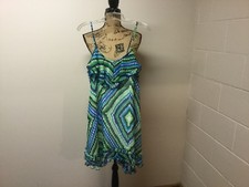 BCX Size S Small Spaghetti Adjustable Strap Dress Multi Color Ruffle Bottom