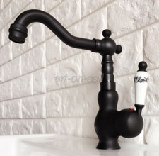 Oil Rubbed Bronze Swivel Bathroom Faucet Single Handle Hole Sink Mixer Tap