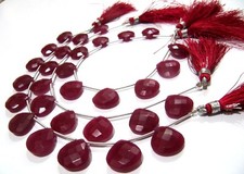AAA Quality Ruby Heart Shape 14-15mm Briolette Beads Strand 7 inch Corundum gems