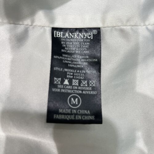 BLANK NYC WOMEN'S IVORY CREAM FAUX LEATHER MOTORCYCLE JACKET - M - NWOT - Picture 8 of 8