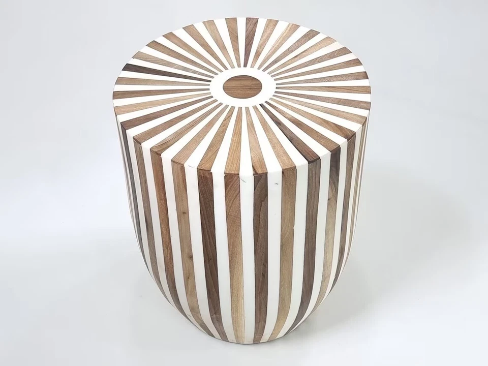 Moroccan Handmade Wood Table Side Delicate Hand Painted Exquisite Short Stunning - Image 2 of 4