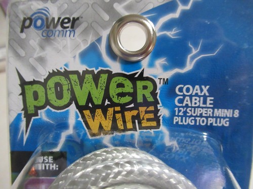 Powercomm Coax Cable 12' Super Mini 8 Single Phase Plug to Plug 215-32351