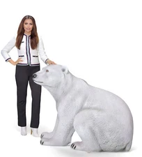 Polar Bear Statue Sitting Large Life Size Arctic Sculpture Indoor Outdoor