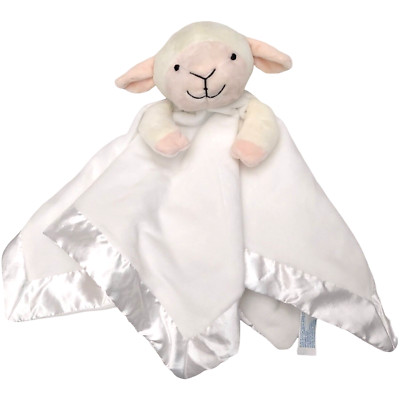18'' Kids Preferred White Lamb Baby Security Blanket Lovey Satin Unisex Velour