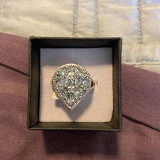 Aquamarine Or Blue Topaz Pear Shape S.silver Ring Sz 7.