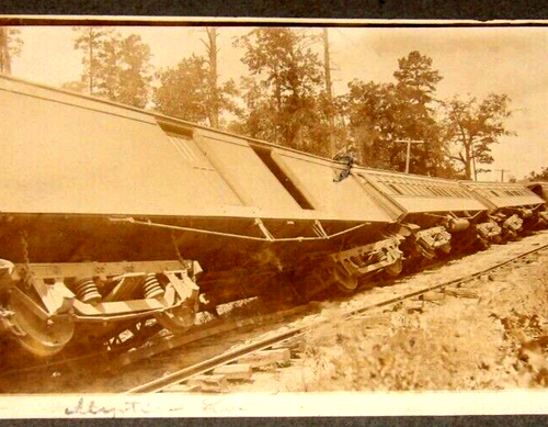 Train Derailment Crash Myrtis Caddo LA Aug 1902 File Photograph Cabinet Card CDV