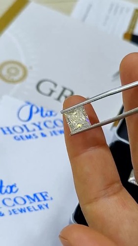 Loose Moissanite White D Color VVS1 Princess Square Cut Gems W. GRA Certificate - Video 1 of 1