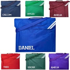Personalised School Book Bag Block Name Sports Bag Multiple Colours