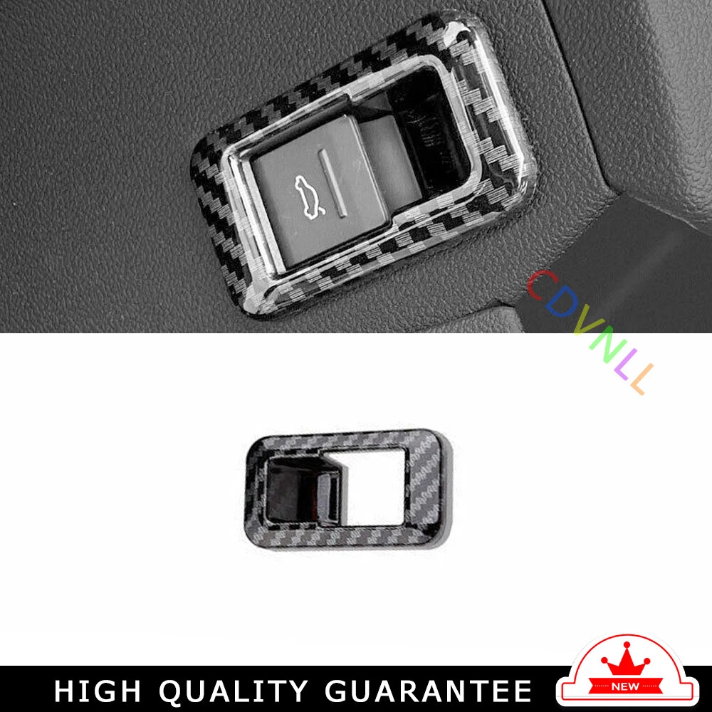 Fit For Audi A3 2022-2023 Carbon Fiber ABS Back Door Tailgate Switch Frame Trim
