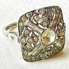 Vintage Sterling Silver Clear Rhinestone Ring Size 7 Signed Uncas Made in USA