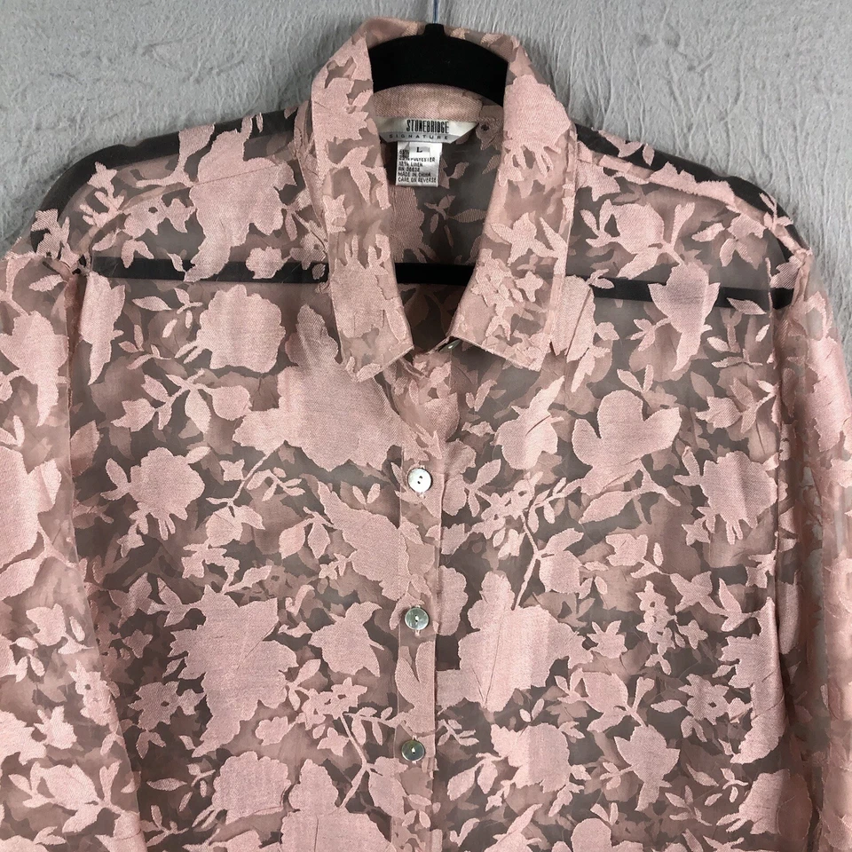 Top Stonebridge para mujer grande rosa puro femenino rayón lino artístico hada Foto 3 de 4