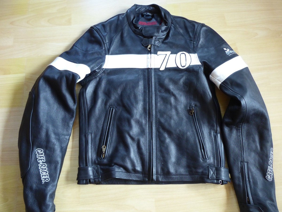 New Condition! Cool leather motorcycle jacket by Louis Cafe Racer