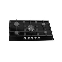 Ferre 5 burner black gas hob - 900mm - BL045