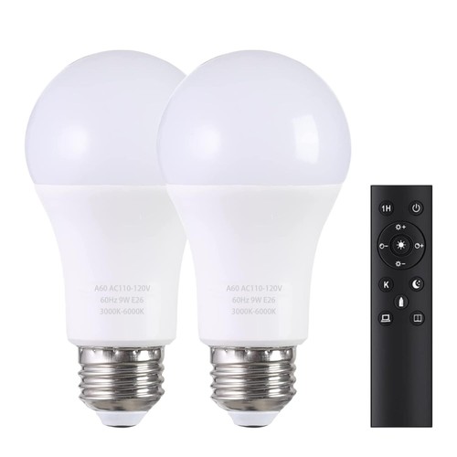 A19 Led Light Bulbs With Remote Control 800lm 9w 60w Equivalent Bulbsstepless